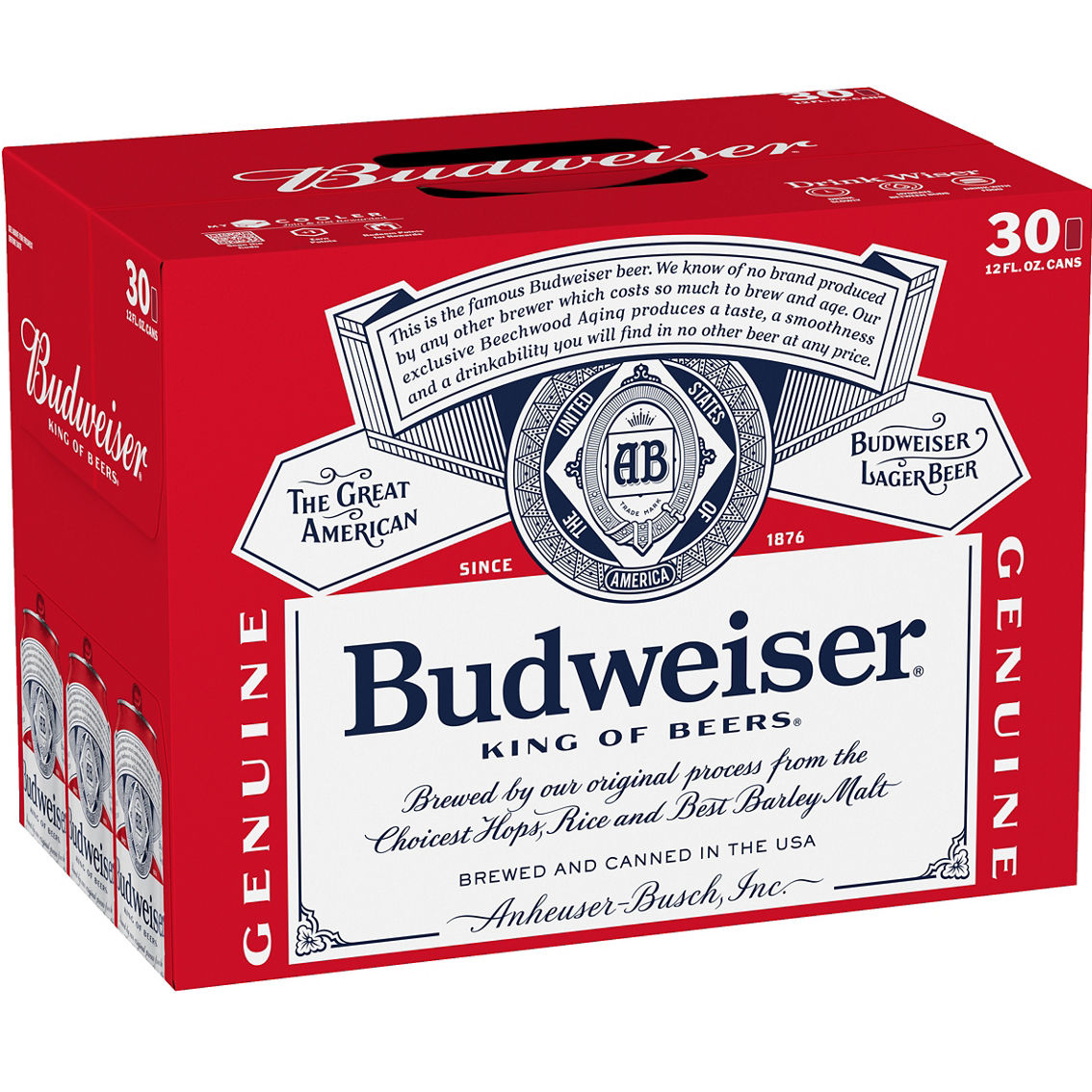 Budweiser Beer 30 pk., 12 oz. Cans