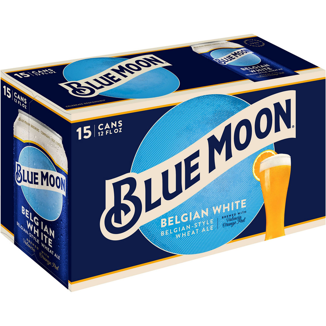 Blue Moon Belgian White Ale 15 pk., 12 oz. Cans