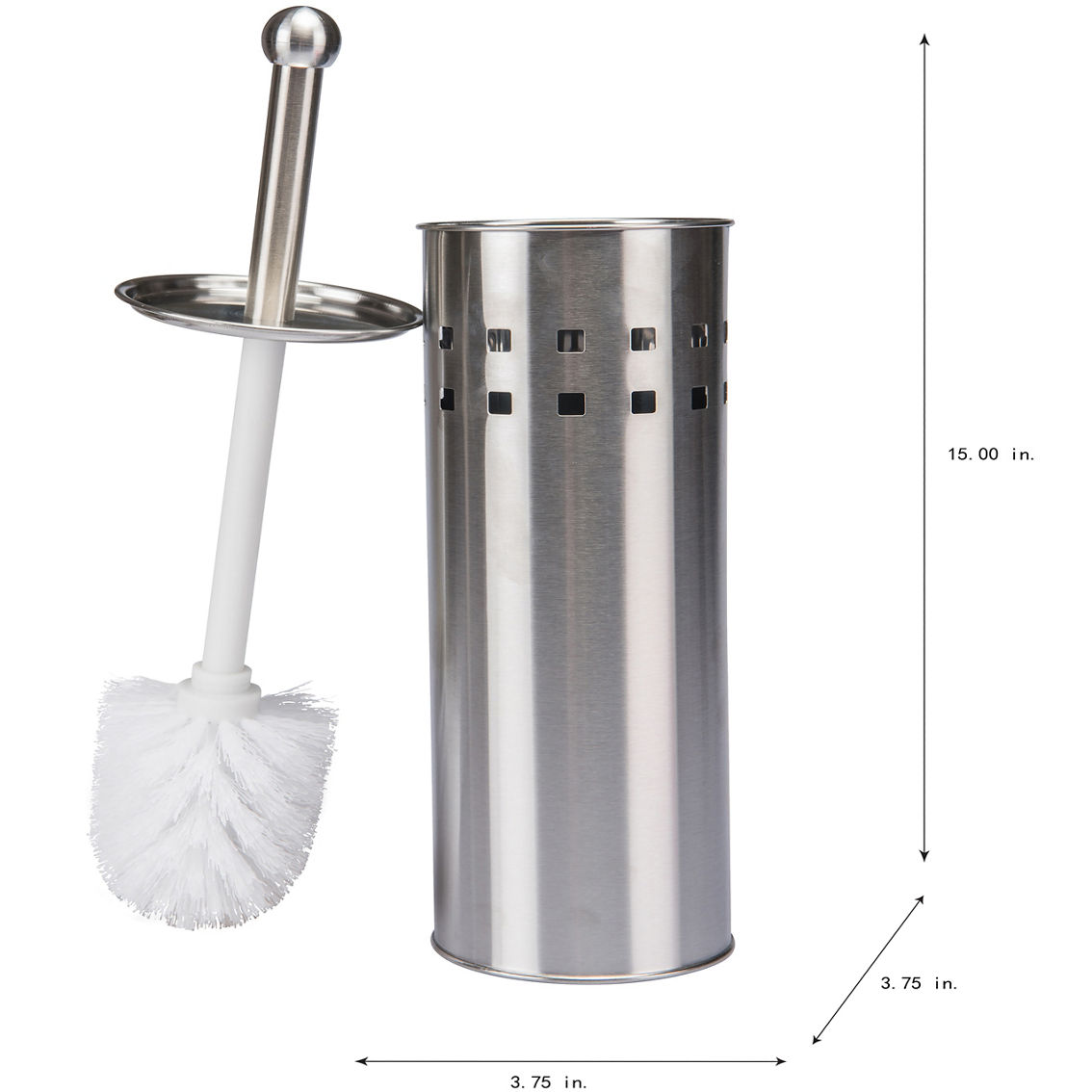 Bath Bliss Stainless Steel Toilet Brush and Air Vent Holder Set - Image 5 of 5