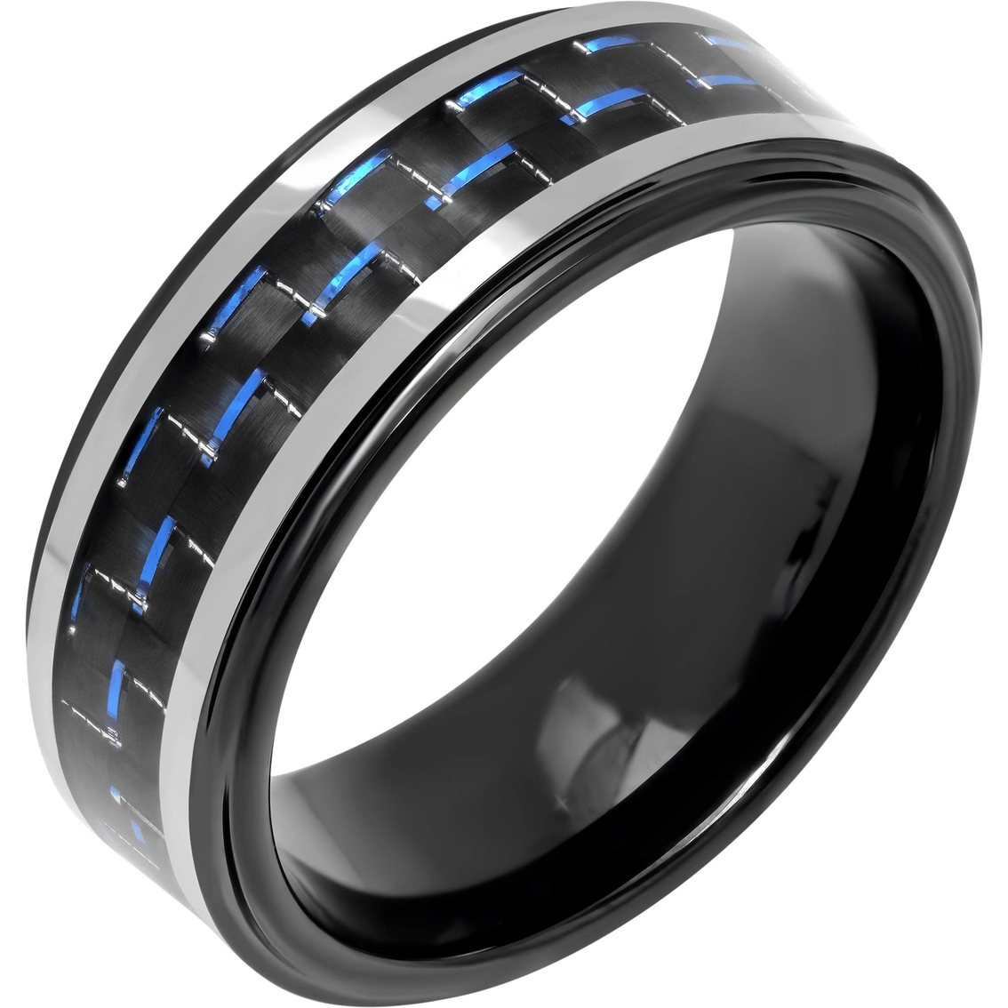 Tungsten Black IP and Blue Carbon Fiber 8mm Band - Image 2 of 2