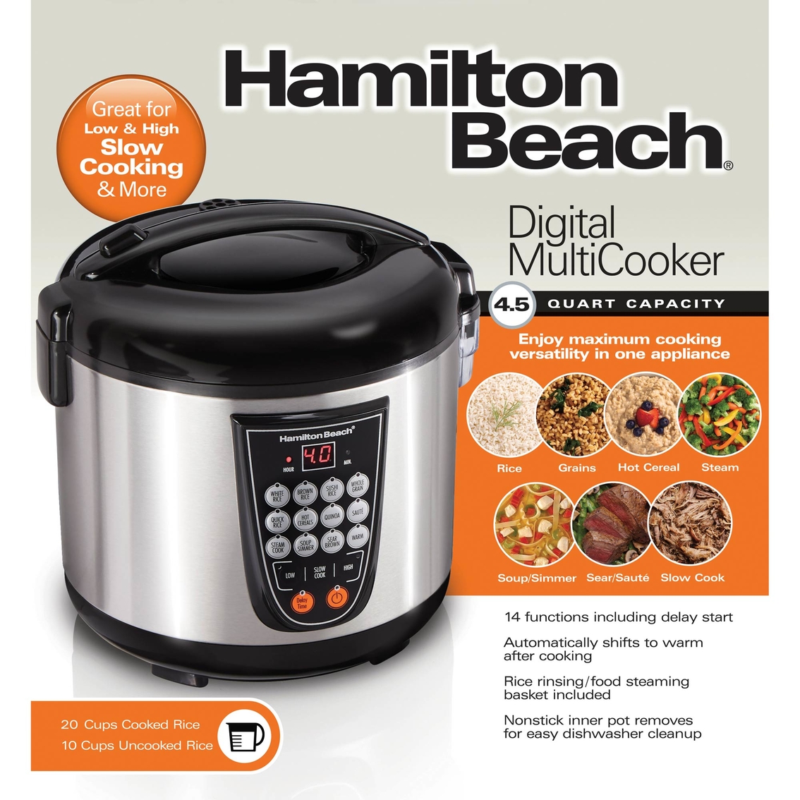 Hamilton Beach Digital MultiCooker 4.5 Qt. - Image 4 of 4