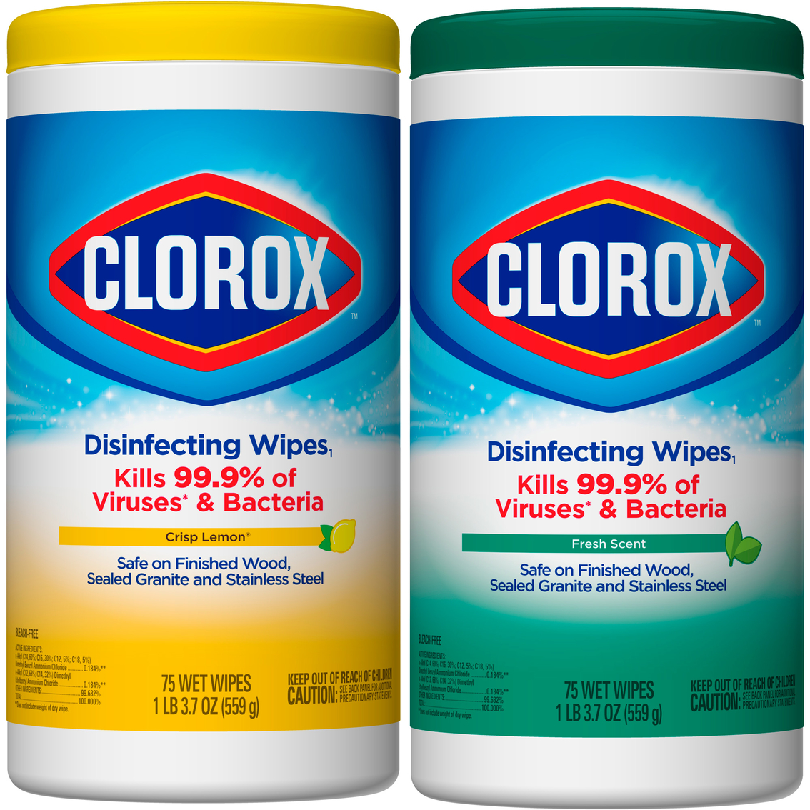Clorox Fresh Scent and Citrus Disinfecting Wipes, 2 pk. / 75 ct.
