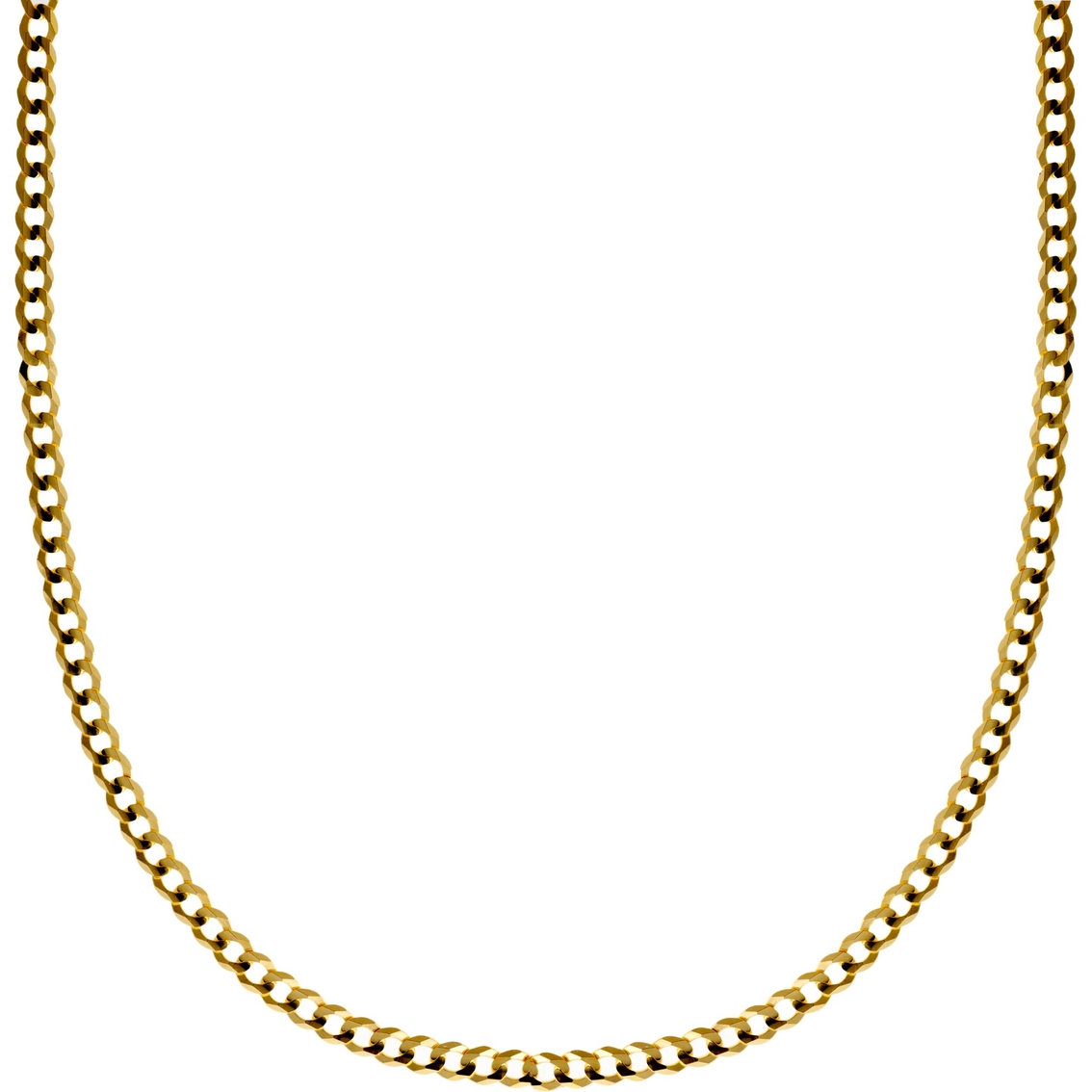 14K 3.15mm Solid Curb Chain Necklace