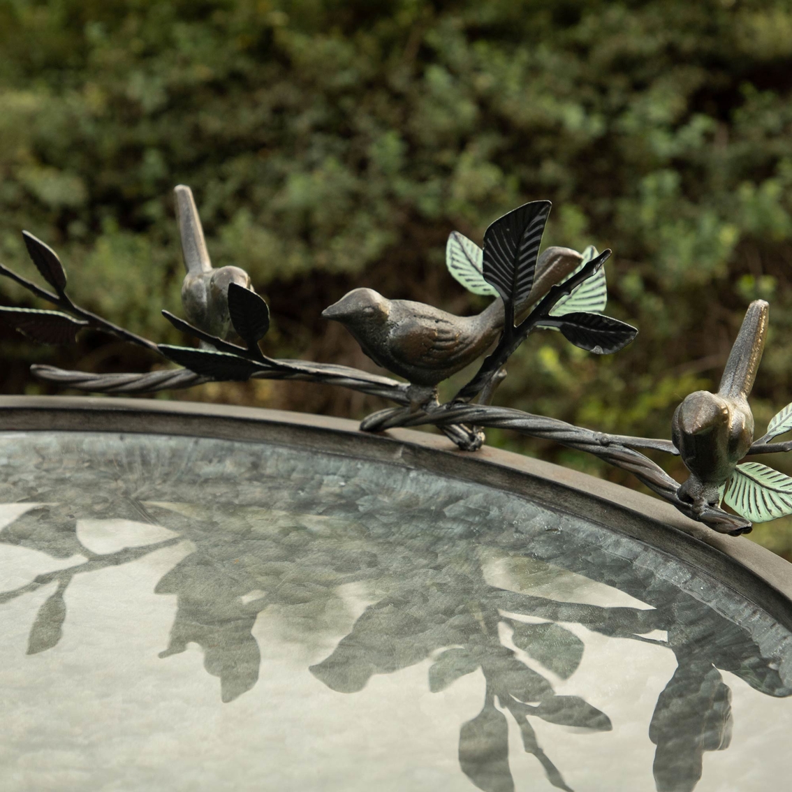 Alpine Metal Birdbath with Birds and Leaves 24 in. - Image 6 of 6