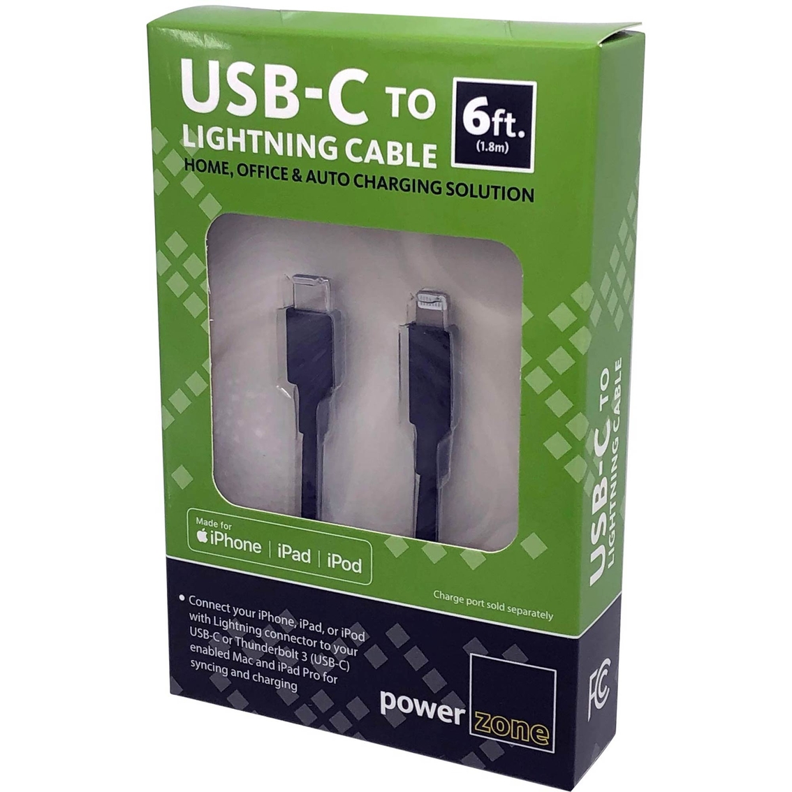 USB Type C to Lightning Cable 6ft Black - Image 3 of 3