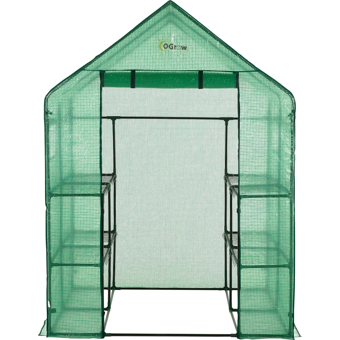 Ogrow Deluxe Walk In 2 Tier 8 Shelf Portable Lawn and Garden Greenhouse - Image 2 of 7