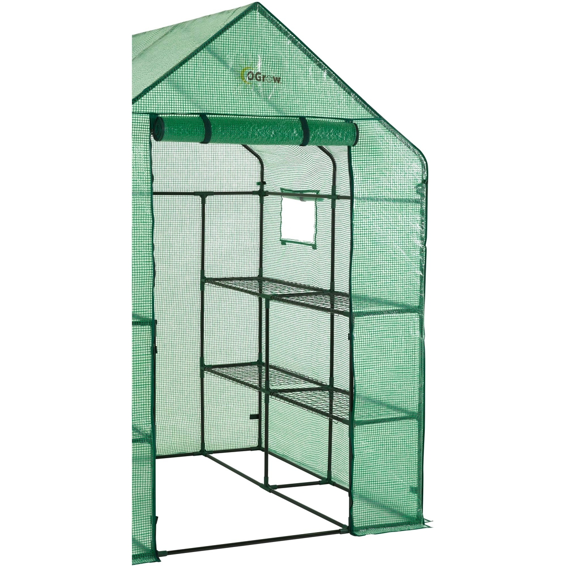 Ogrow Deluxe Walk In 2 Tier 8 Shelf Portable Lawn and Garden Greenhouse - Image 3 of 7