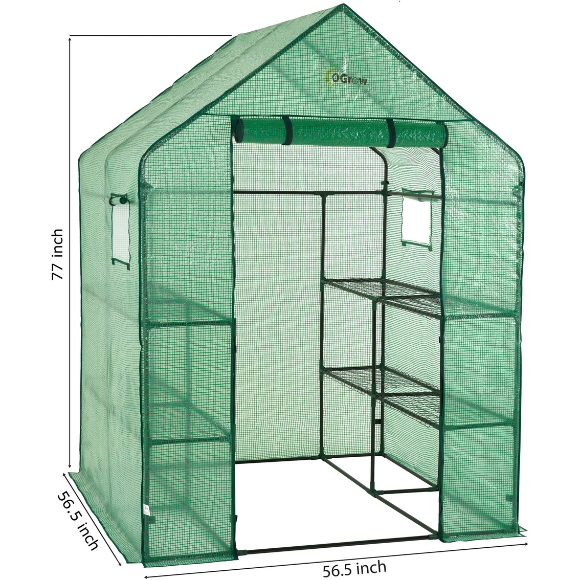Ogrow Deluxe Walk In 2 Tier 8 Shelf Portable Lawn and Garden Greenhouse - Image 7 of 7