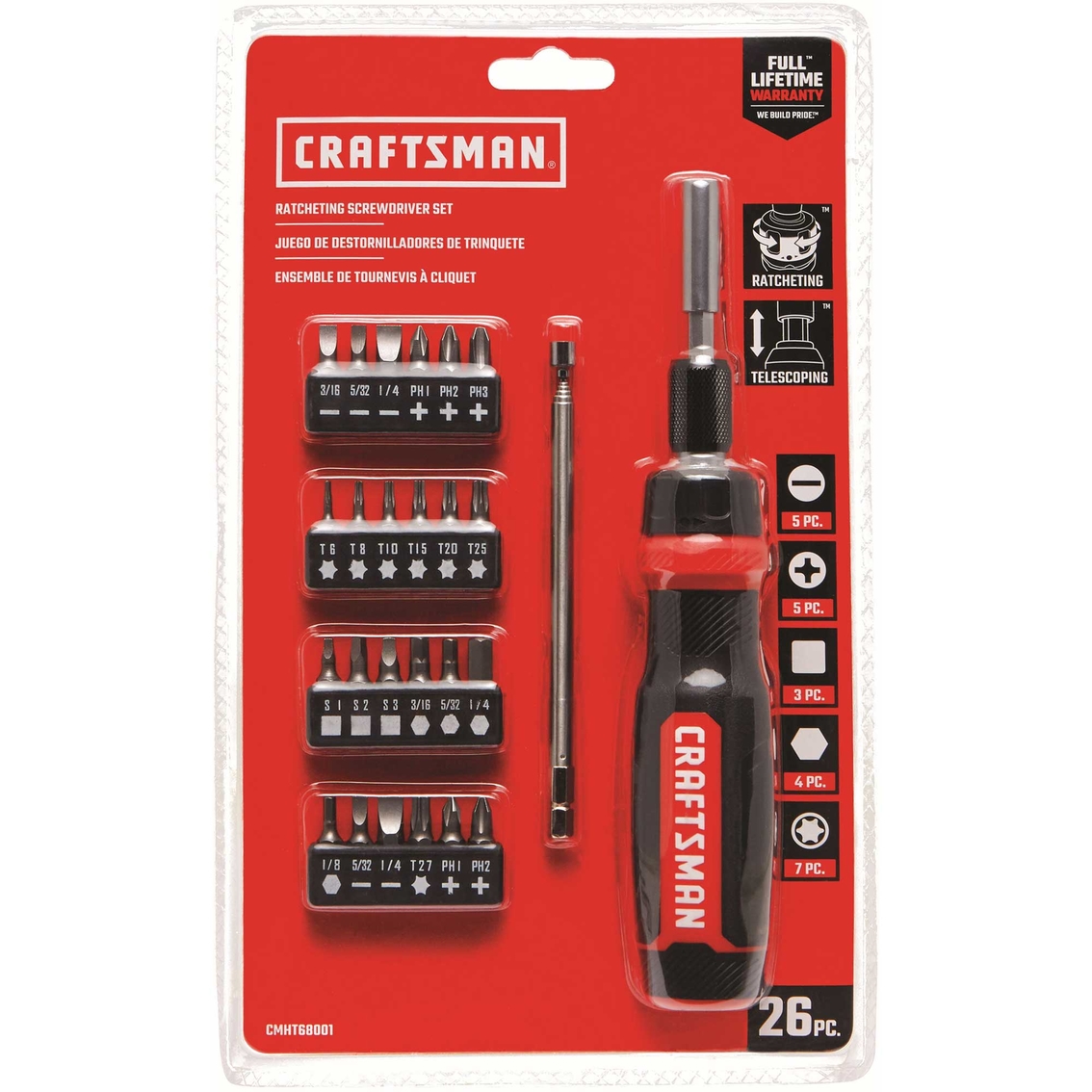 Craftsman 26 pc. Ratcheting Multi-Bit Screwdriver Set - Image 2 of 2