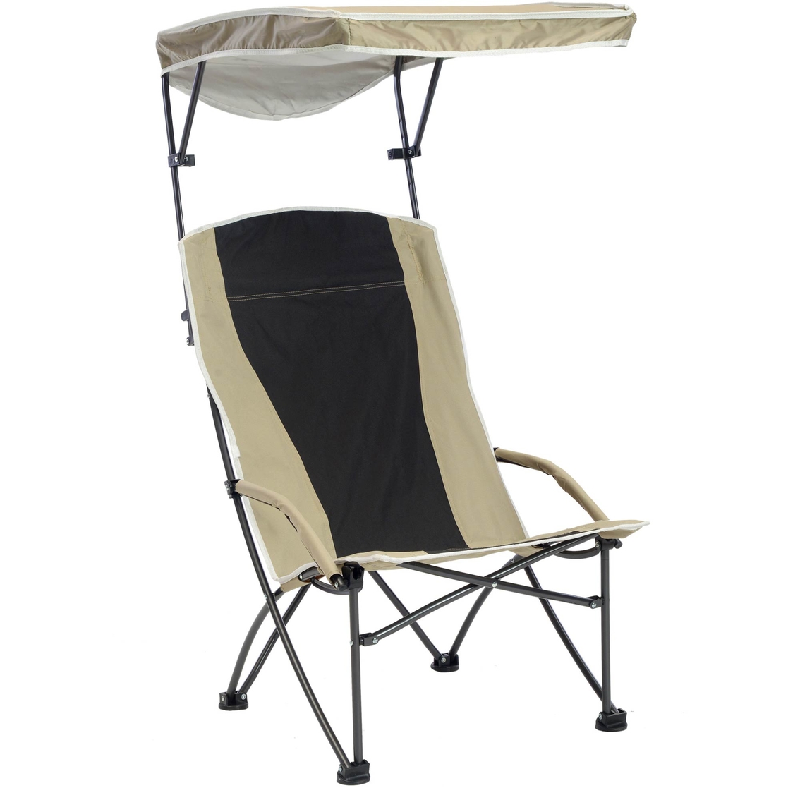 Pro Comfort High Back Shade Folding Chair - Tan/Black - Image 1 of 9