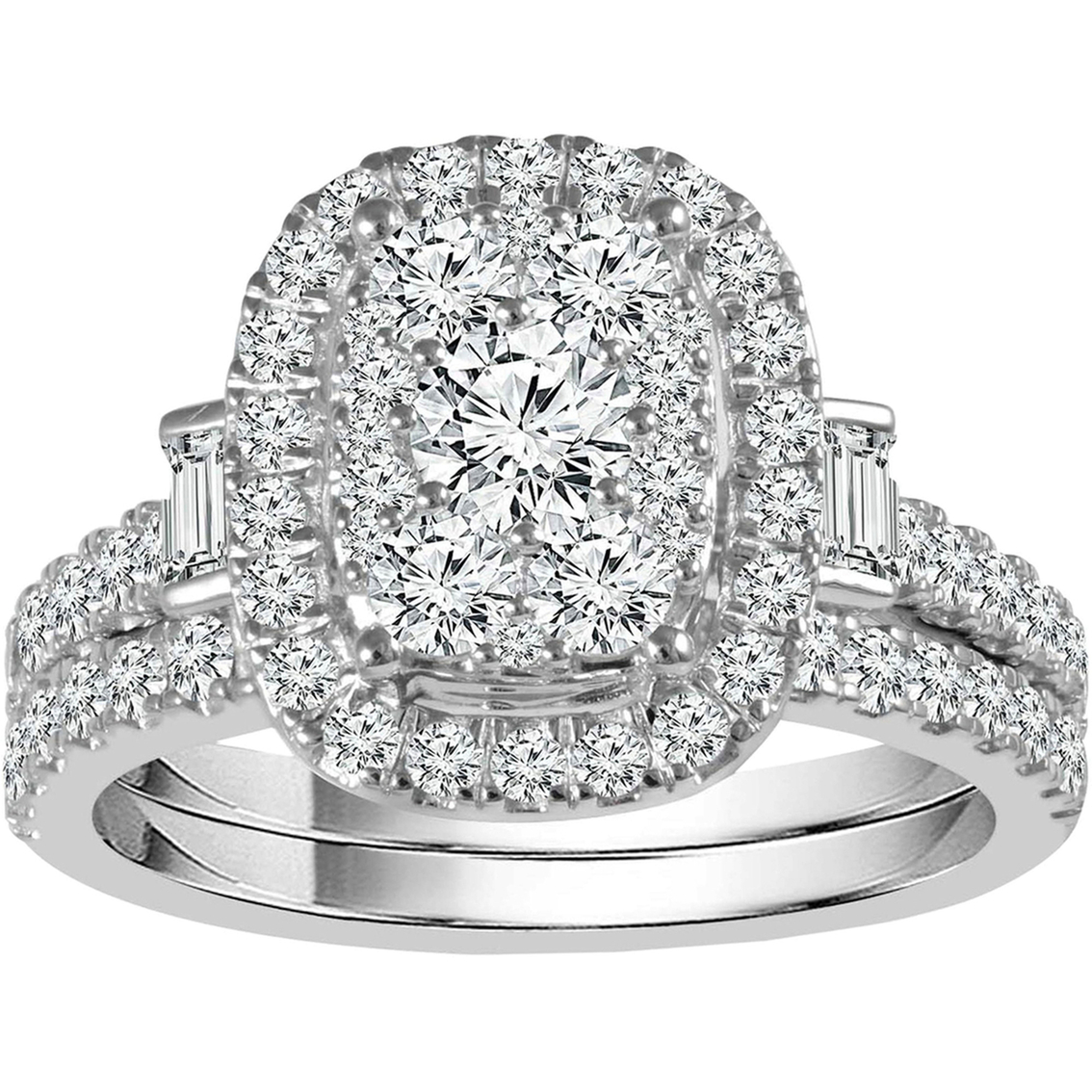 10K 1 1/2 CTW Diamond Bridal Set Size 7