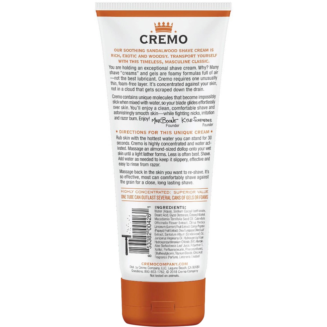 Cremo Sandalwood Concentrated Shave Cream 6 oz. - Image 2 of 2