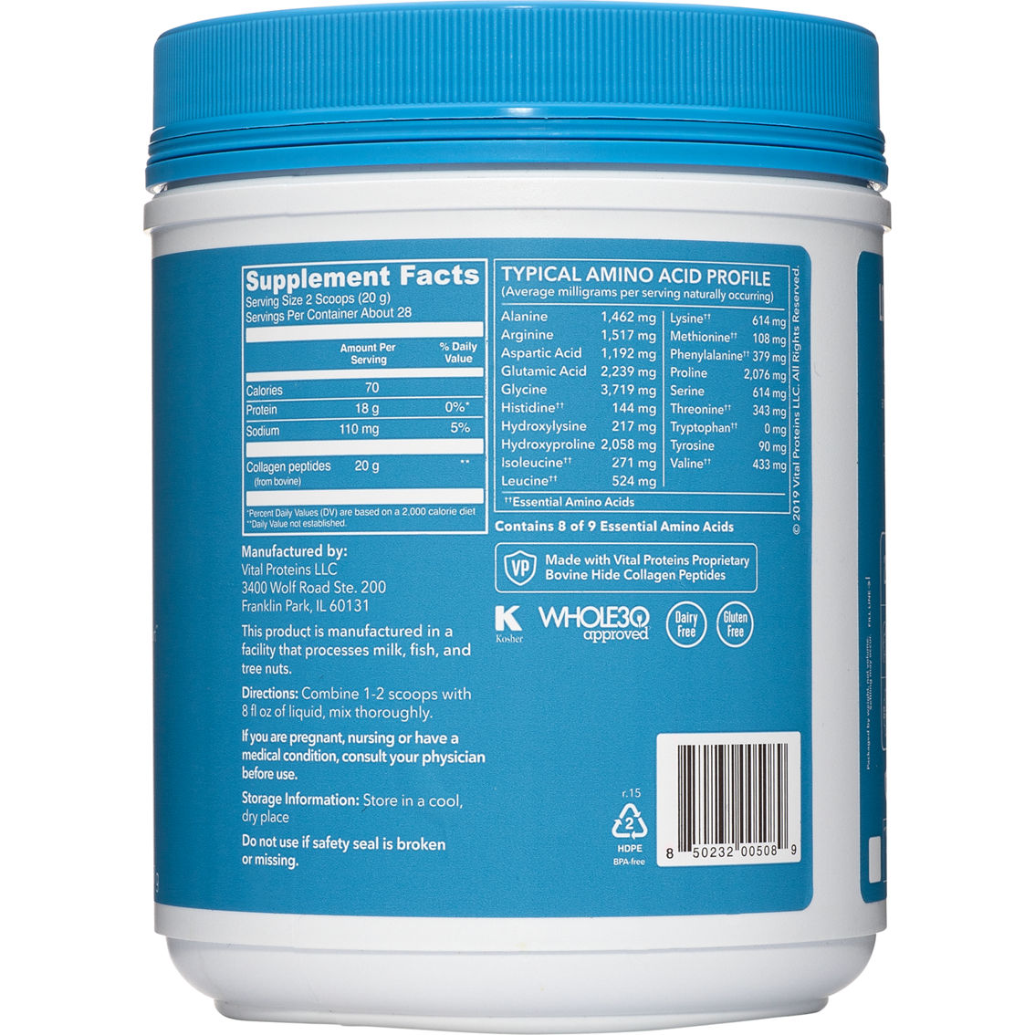 Vital Proteins Collagen Peptides, 10 oz. - Image 2 of 2