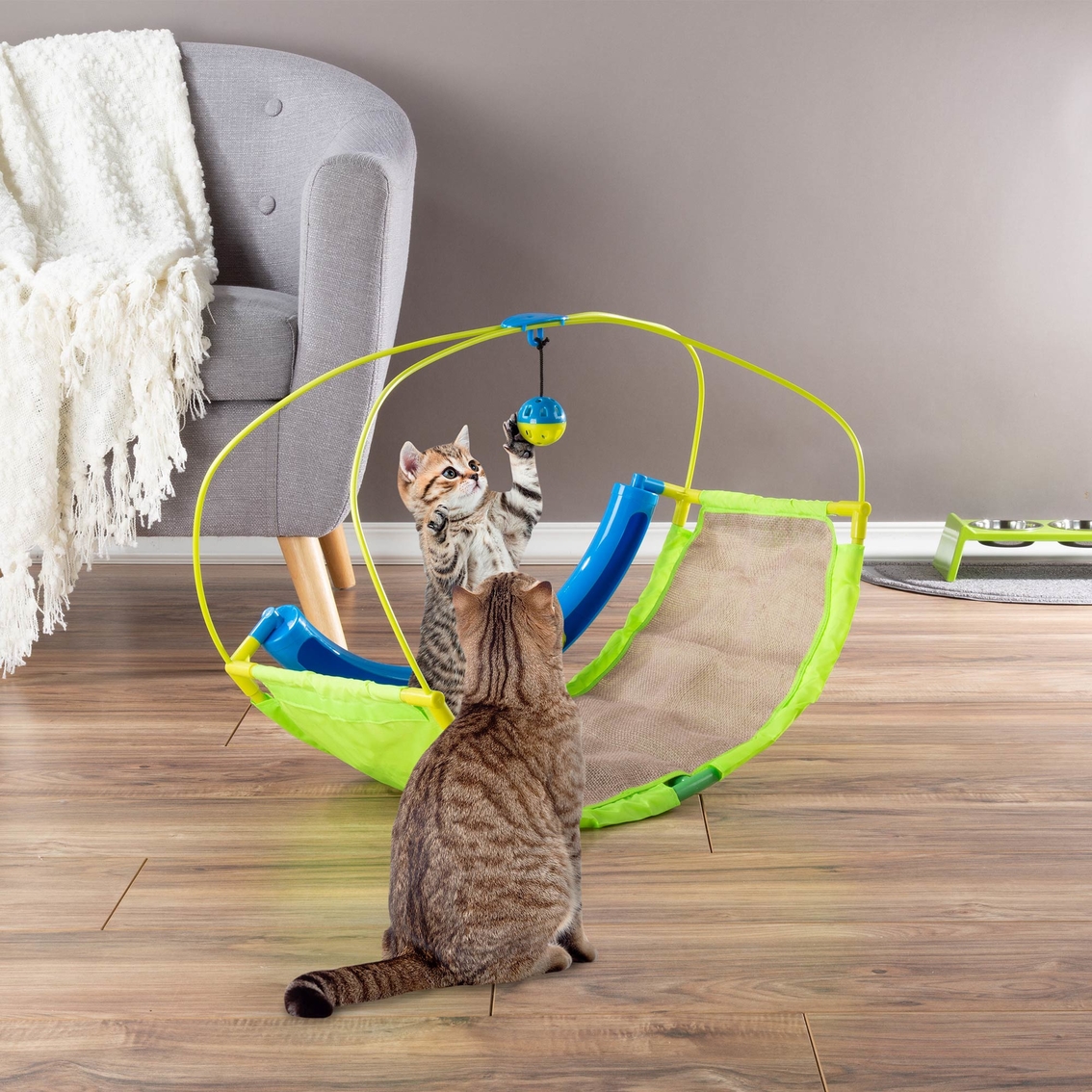 Petmaker Interactive Cat Toy Rocking Activity Mat and Swing Play Station - Image 2 of 6