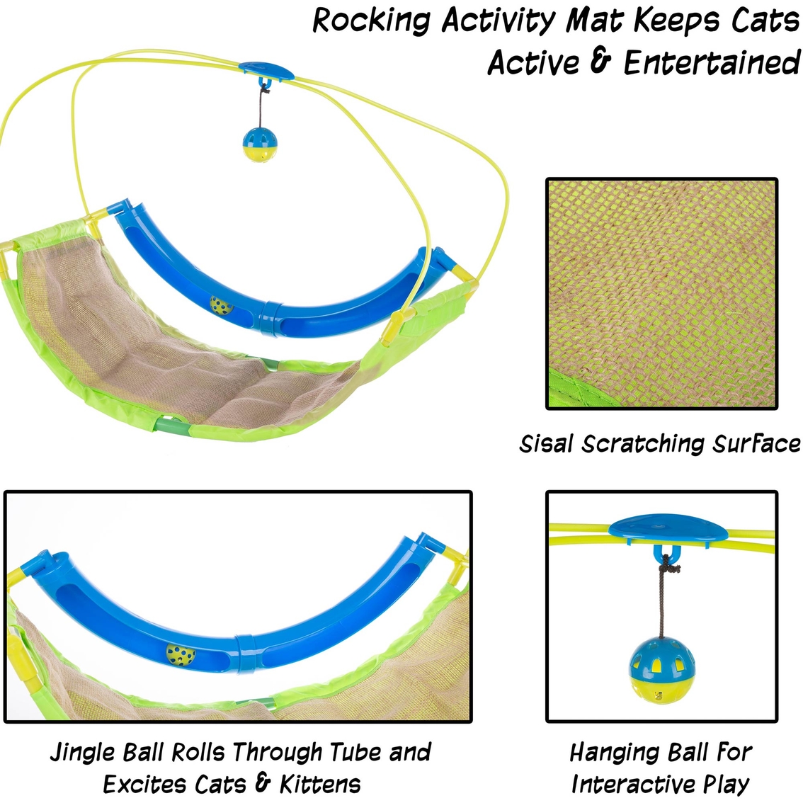 Petmaker Interactive Cat Toy Rocking Activity Mat and Swing Play Station - Image 4 of 6