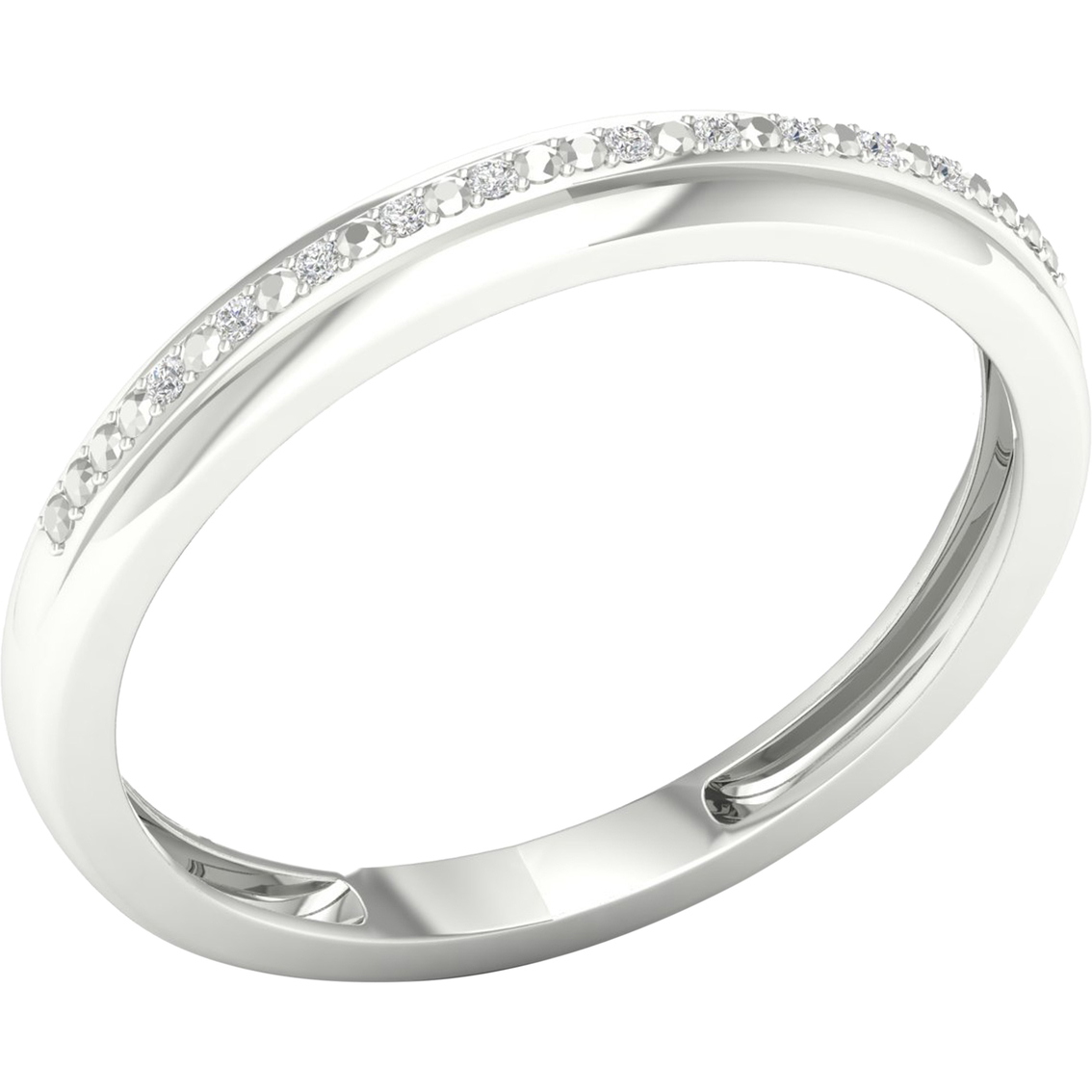 10K White Gold Diamond Accent Band - Image 2 of 4