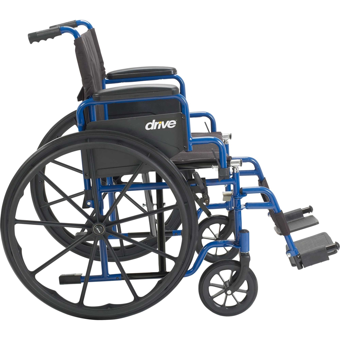 Drive Medical Blue Streak Wheelchair with Flip Back Desk Arms with Footrests - Image 2 of 4