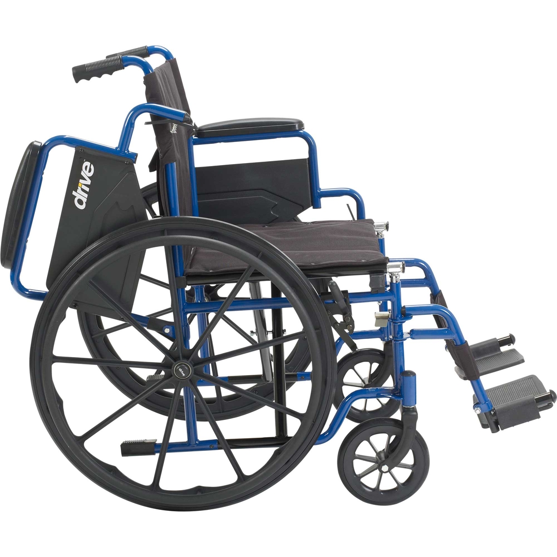 Drive Medical Blue Streak Wheelchair with Flip Back Desk Arms with Footrests - Image 3 of 4