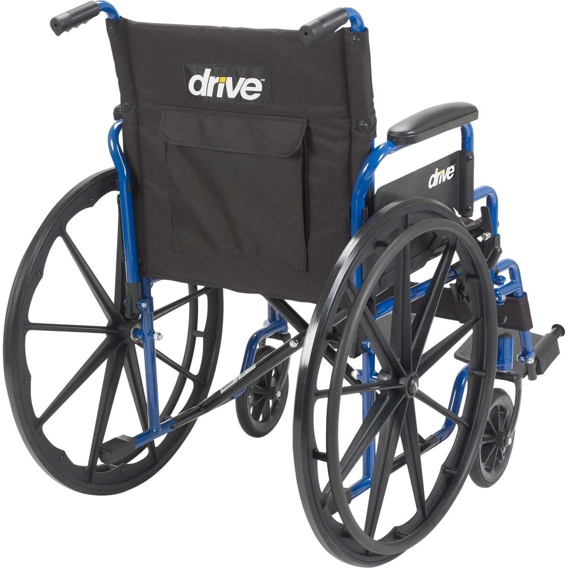 Drive Medical Blue Streak Wheelchair with Flip Back Desk Arms with Footrests - Image 4 of 4