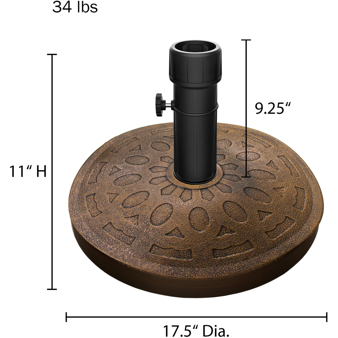 Pure Garden Patio Umbrella Base Resin and Cement Weight - Image 4 of 8