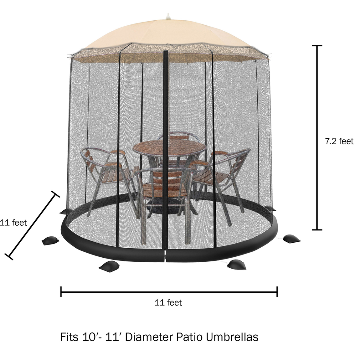 Pure Garden Patio Umbrella Mosquito/Bug Net for 10 to 11 ft. Table - Image 4 of 8