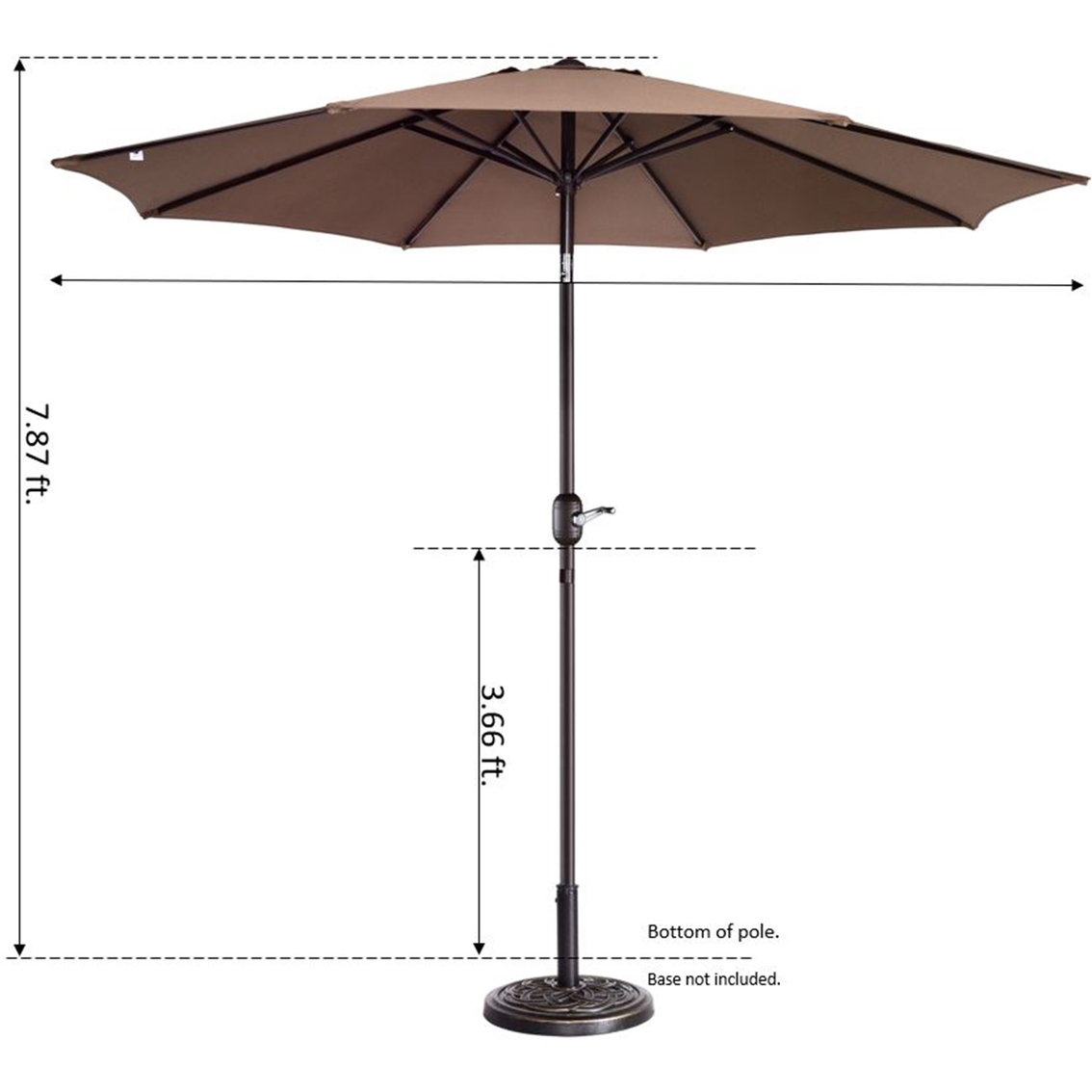 Pure Garden 9 ft. Fade Resistant Patio Umbrella with Auto Tilt - Image 2 of 8