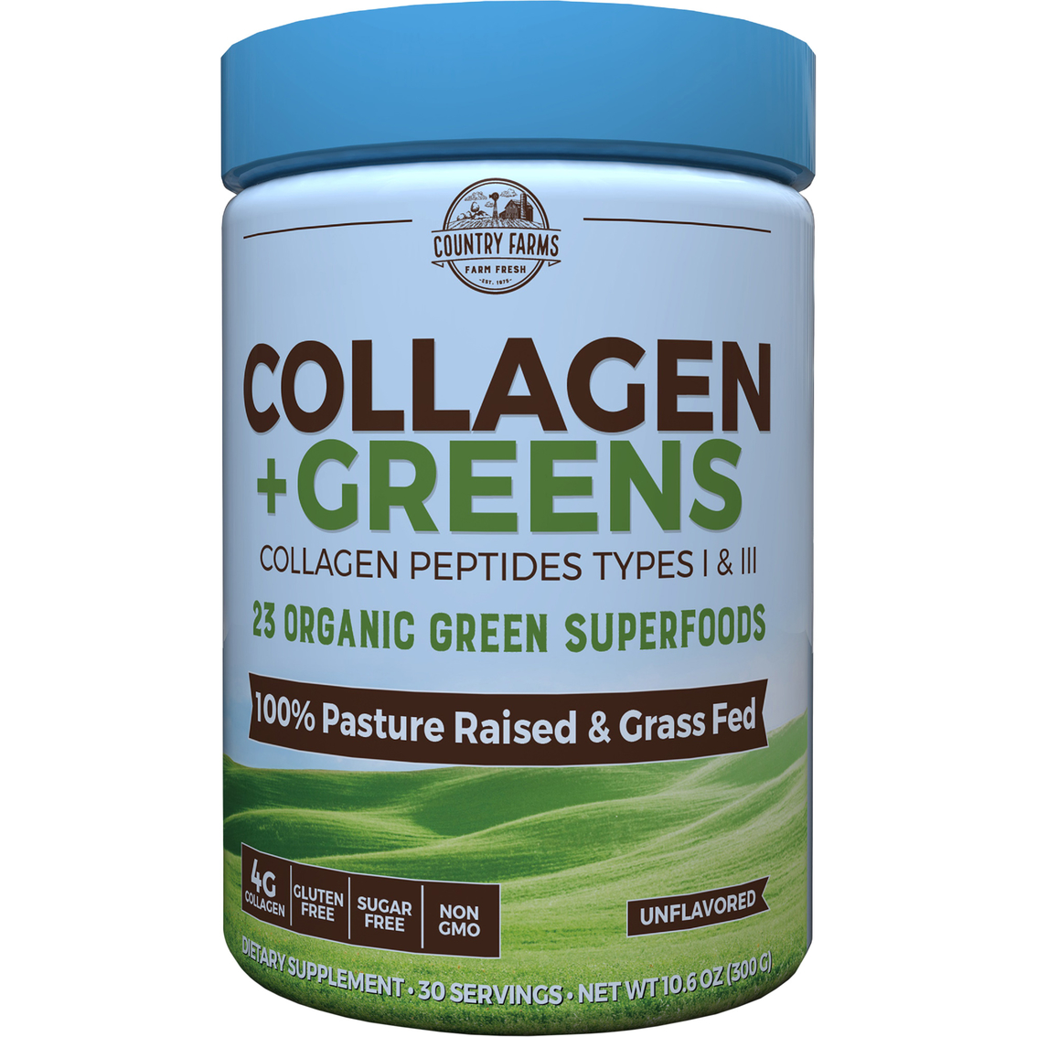 Country Farms Collagen and Greens Dietary Supplement 10.6 oz.