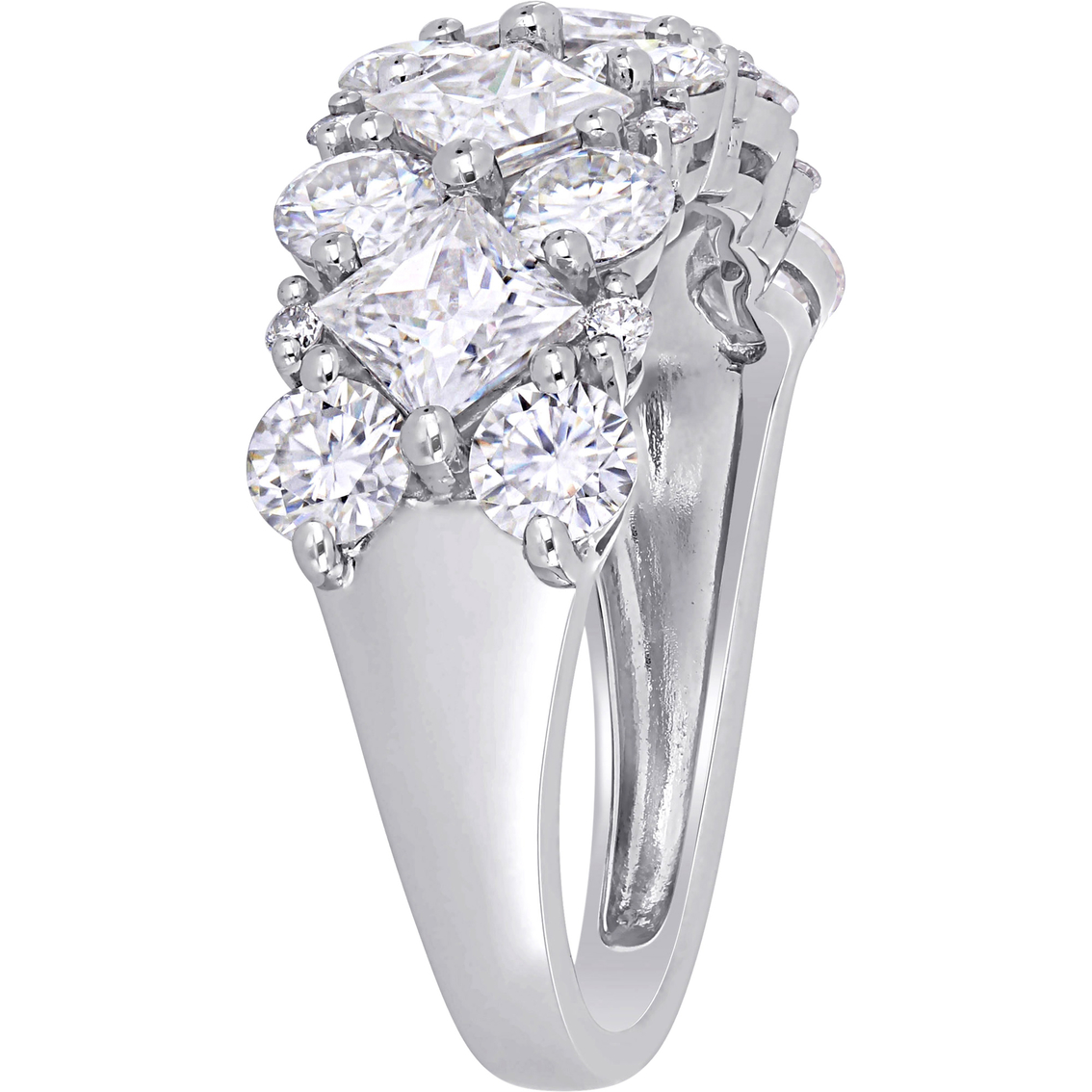 Bella Terra 10K White Gold 3 5/8 CTW Created Moissanite and 1/10 CTW Diamond Band - Image 2 of 4