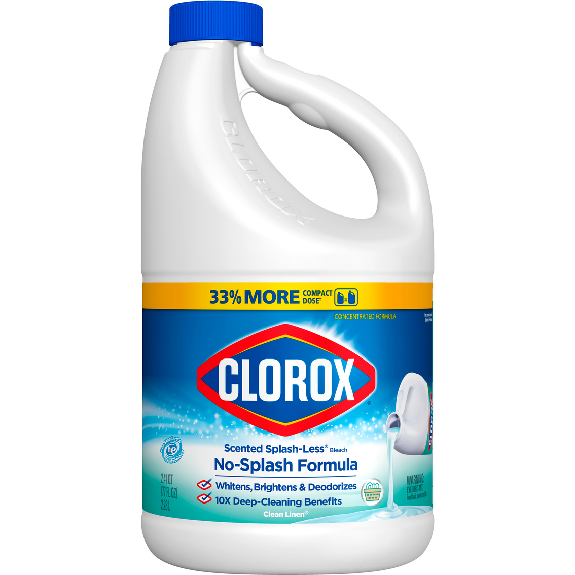Clorox Clean Linen Liquid Splashless Bleach, 77 oz.