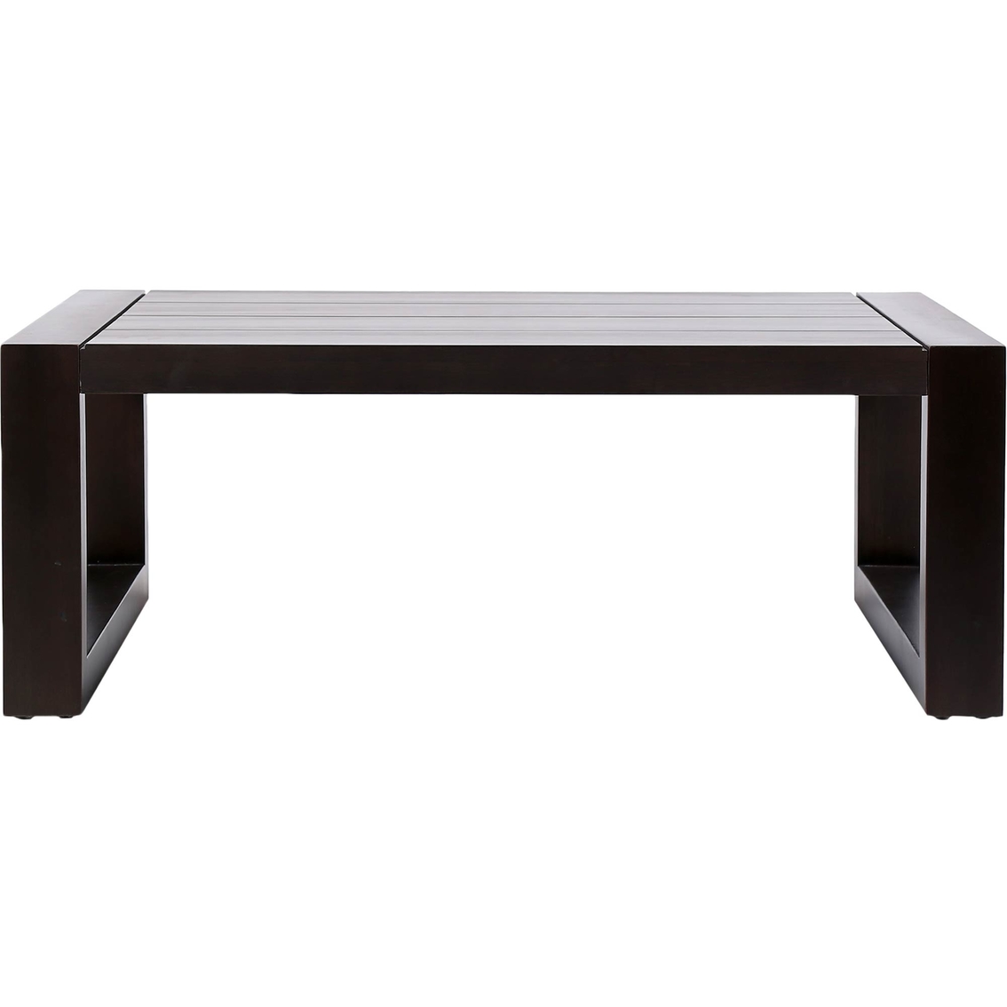 Armen Living Paradise Outdoor Patio Coffee Table in Eucalyptus Wood - Image 2 of 4