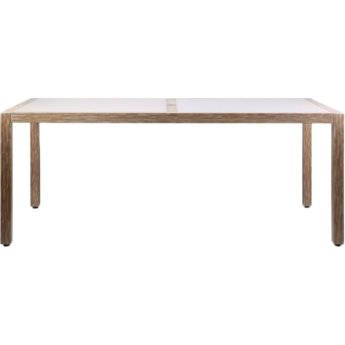 Armen Living Sienna Outdoor Patio Dining Table with Teak Finish - Image 2 of 3