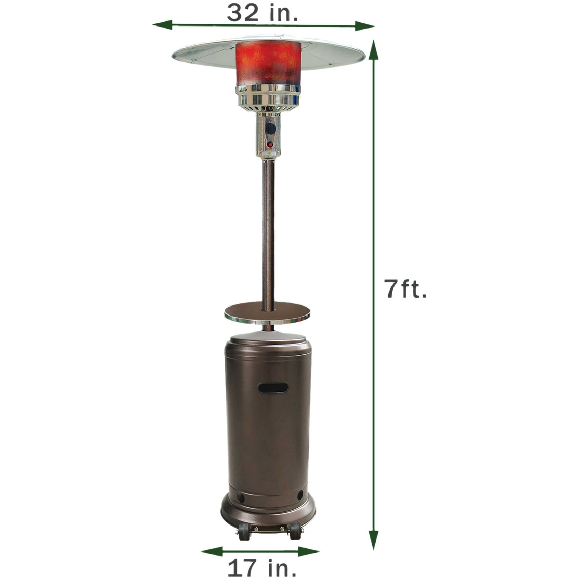 Hanover 7 ft. 41,000 BTU Steel Umbrella Propane Patio Heater - Image 5 of 8