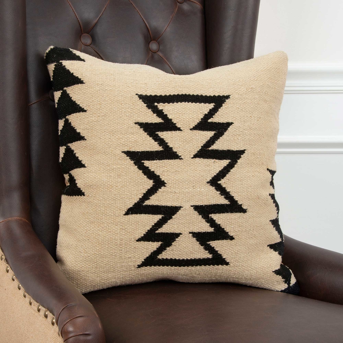 Rizzy Home Geometric Print 20 in. x 20 in. Polyester Filled Pillow - Image 3 of 4