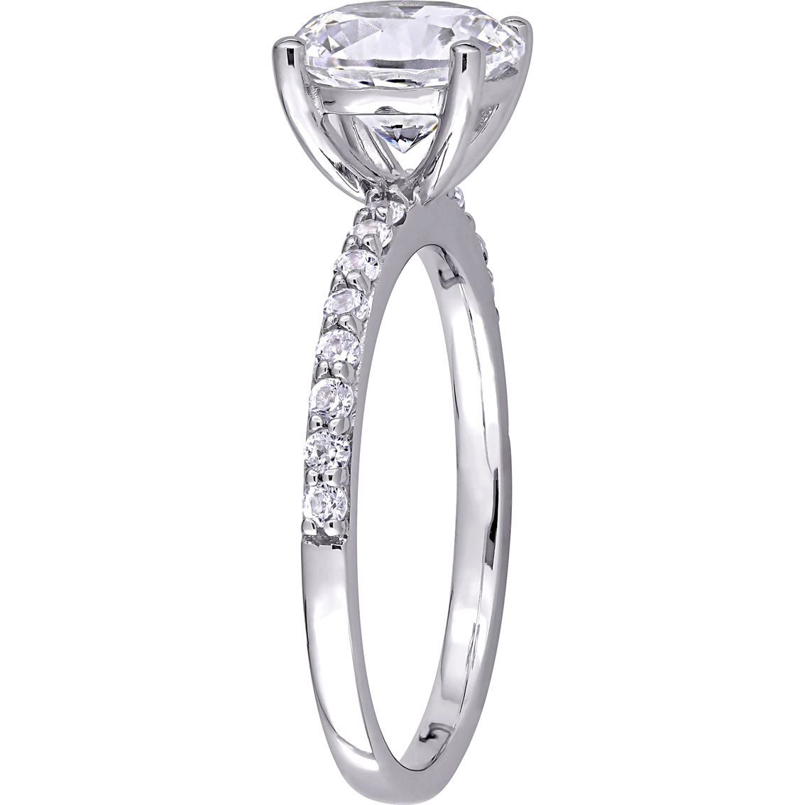 10K White Gold 2 3/4 CTW Created White Sapphire Solitaire Ring Size 7 - Image 2 of 4