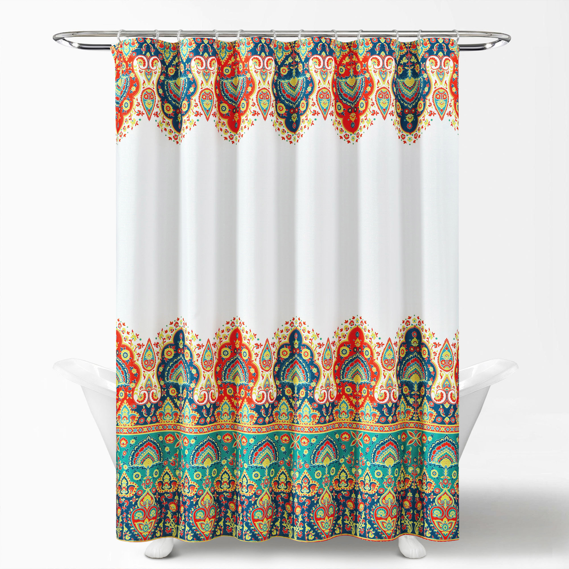 Lush Decor Bohemian Meadow Shower Curtain 14 pc. Set - Image 7 of 8