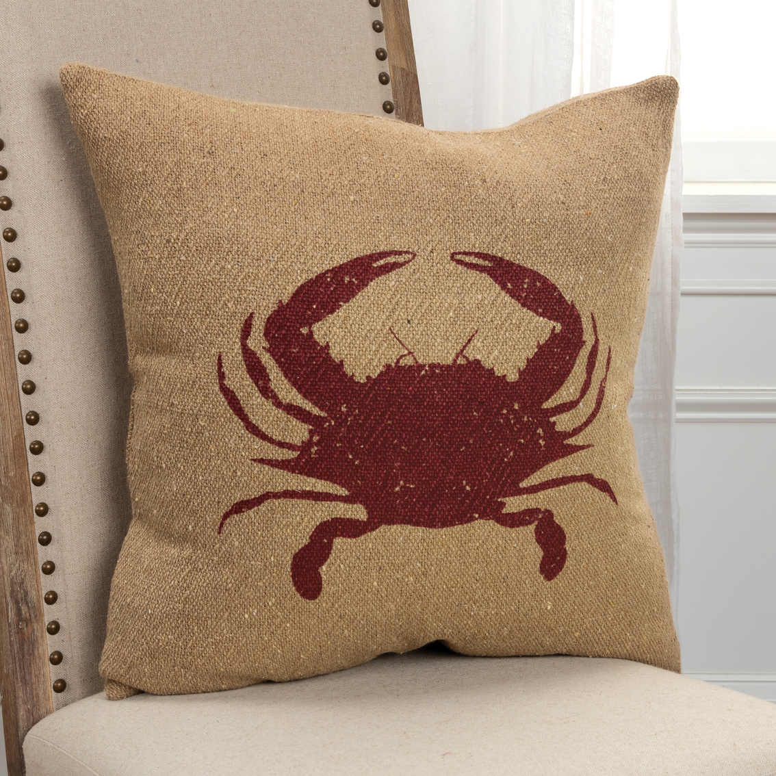 Rizzy Home Crab Red 20 x 20 in. Pillow - Image 2 of 5