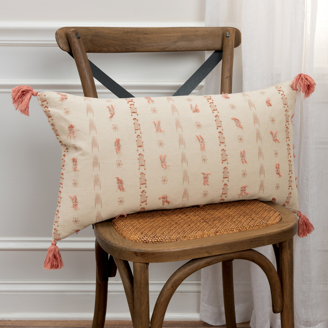Rizzy Home Geometric Blush Polyester Filled Pillow - Image 2 of 5