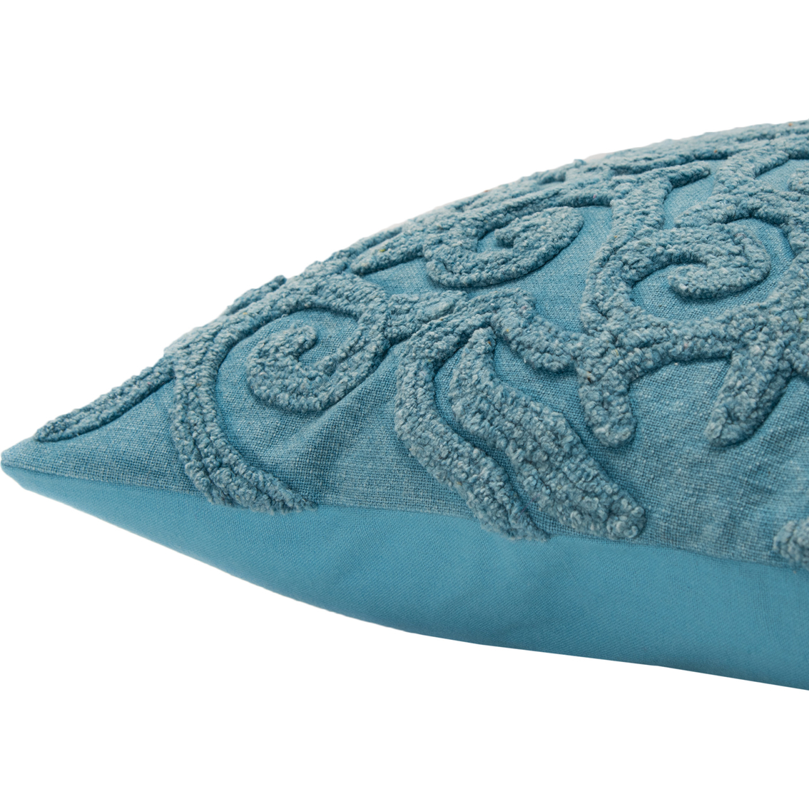 Rizzy Home Solid Blue Square Decorative Throw Pillow - Image 3 of 5