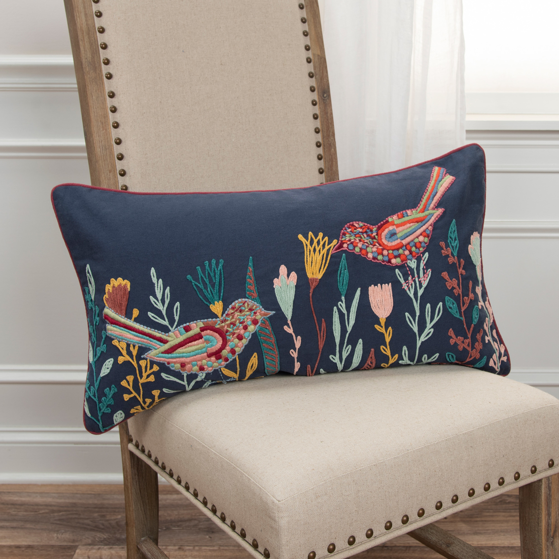 Rizzy Home Birds 14 x 26 in. Polyester Filled Pillow - Image 2 of 5