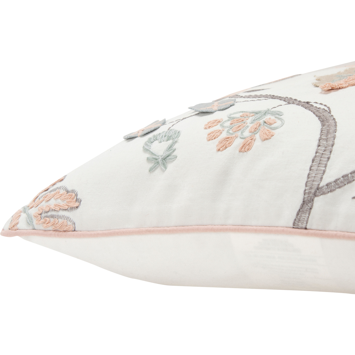 Rizzy Home Floral Ivory Square Decorative Throw Pillow - Image 3 of 5