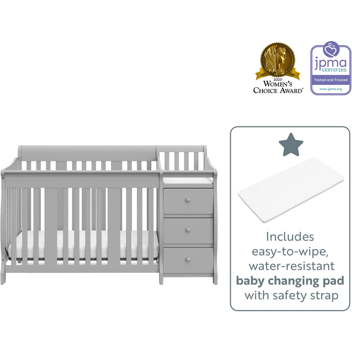 Storkcraft Portofino 4 in 1 Convertible Crib and Changer - Image 8 of 9