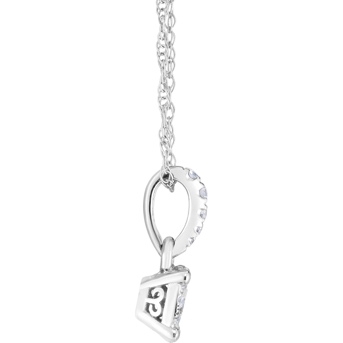 Adorne 10K White Gold 1/6 CTW Diamond Fashion Pendant - Image 3 of 3