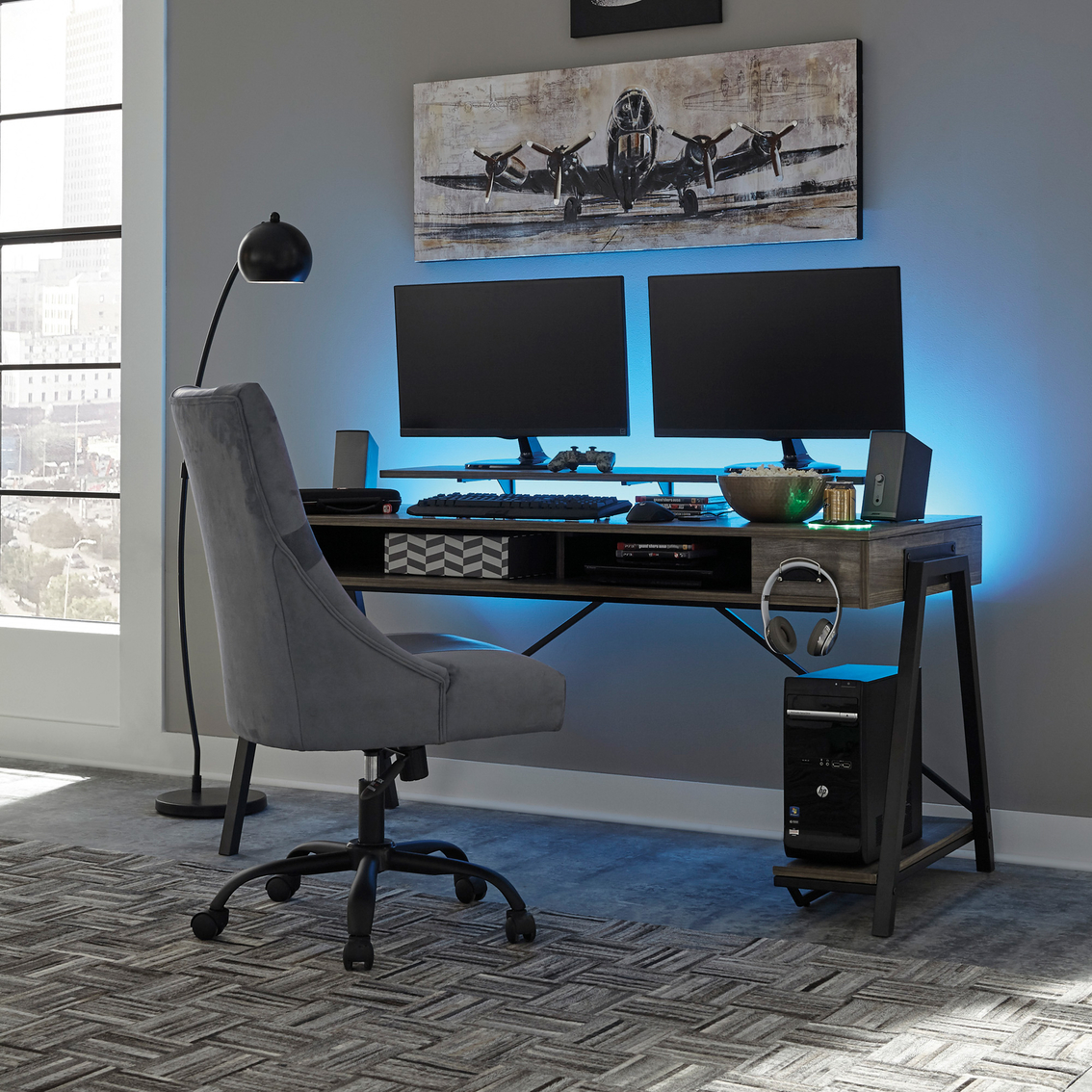 Signature Design by Ashley Barolli Gaming Desk with Monitor Stand - Image 6 of 8