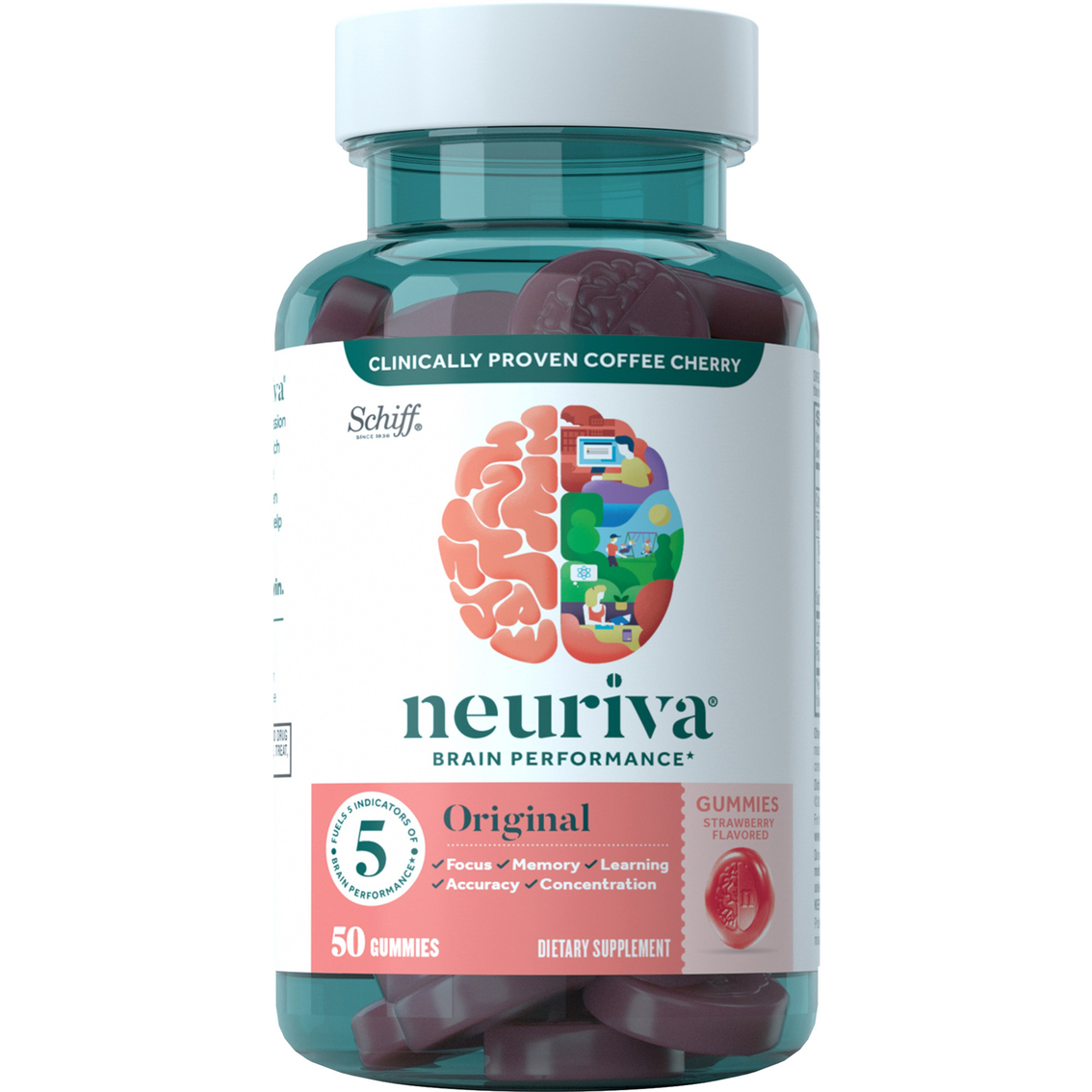 Schiff Neuriva Brain Health and Support Original Gummies 50 ct.