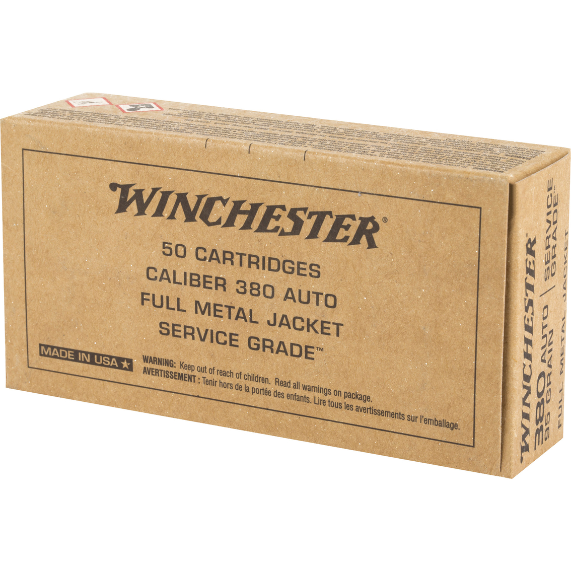 Winchester Service Grade 380 ACP 95 Gr. FMJ, 50 Rnd - Image 4 of 4