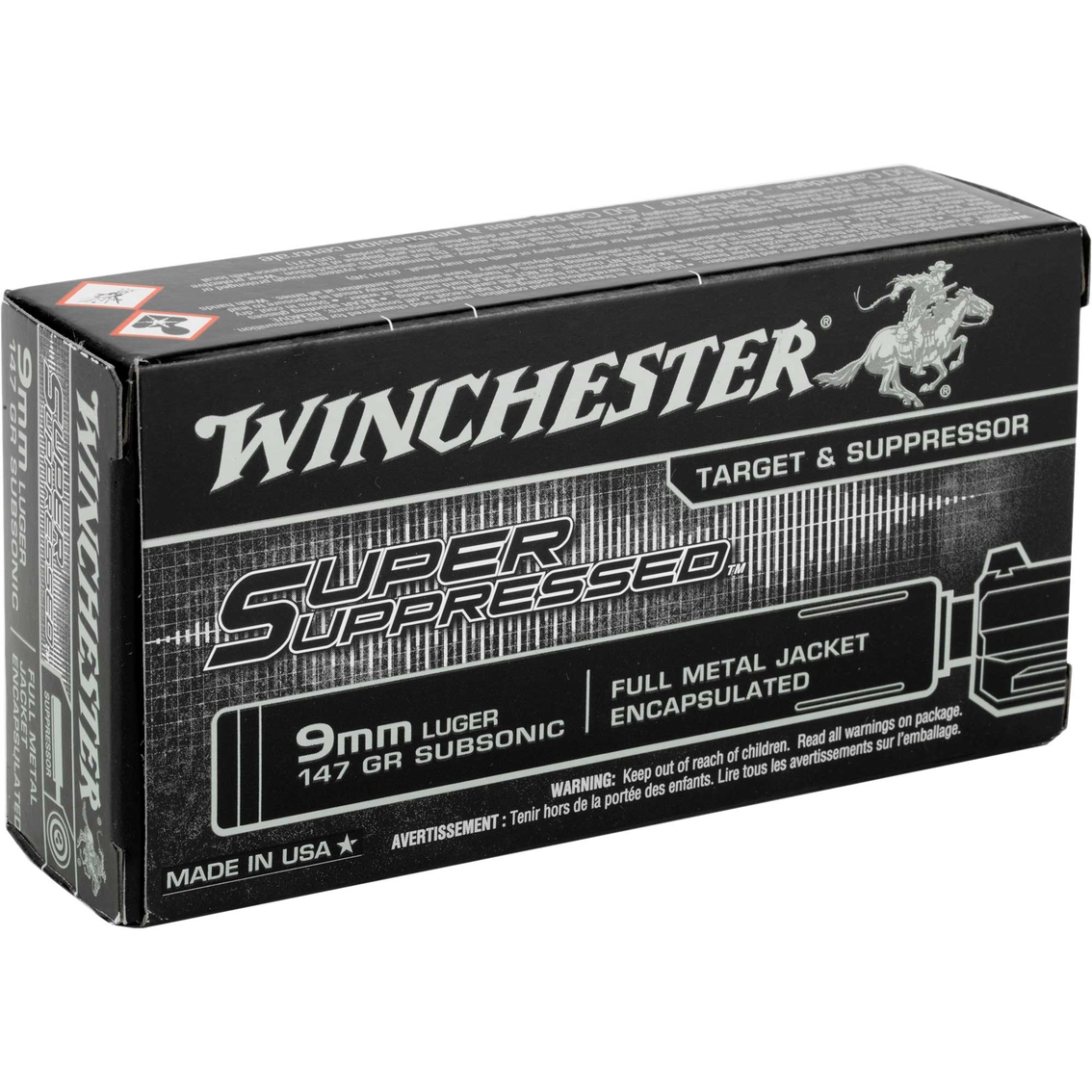 Winchester Super Suppressed 9mm 147 Gr. Full Metal Jacket 50 Rnd - Image 3 of 4