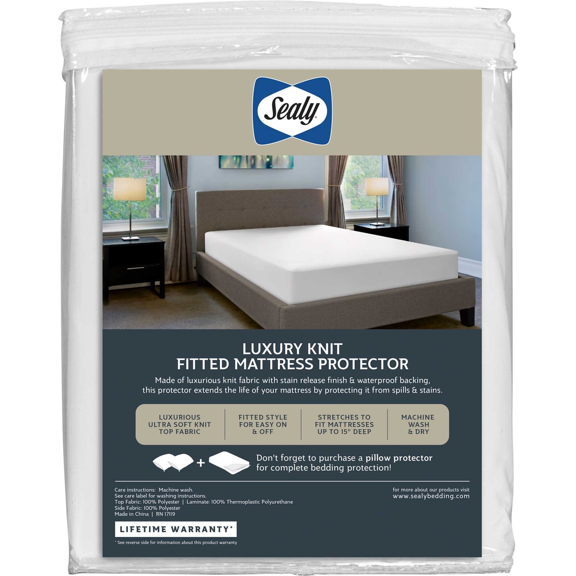 Sealy Luxury Knit Mattress Protector - Image 2 of 6