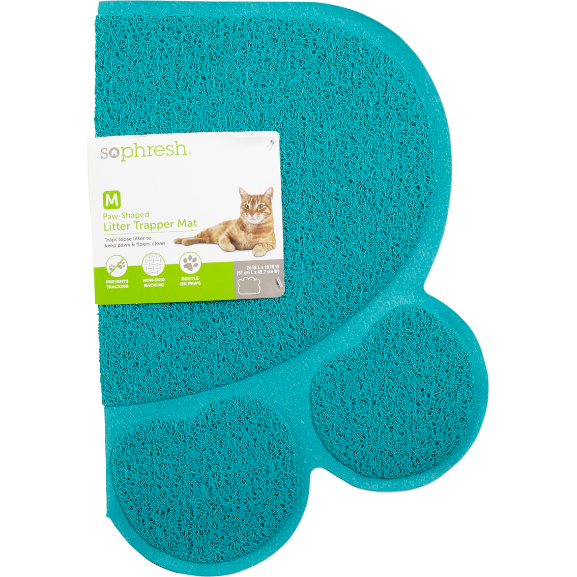So Phresh Blue Paw Shaped Cat Litter Trapper Mat - Image 3 of 4