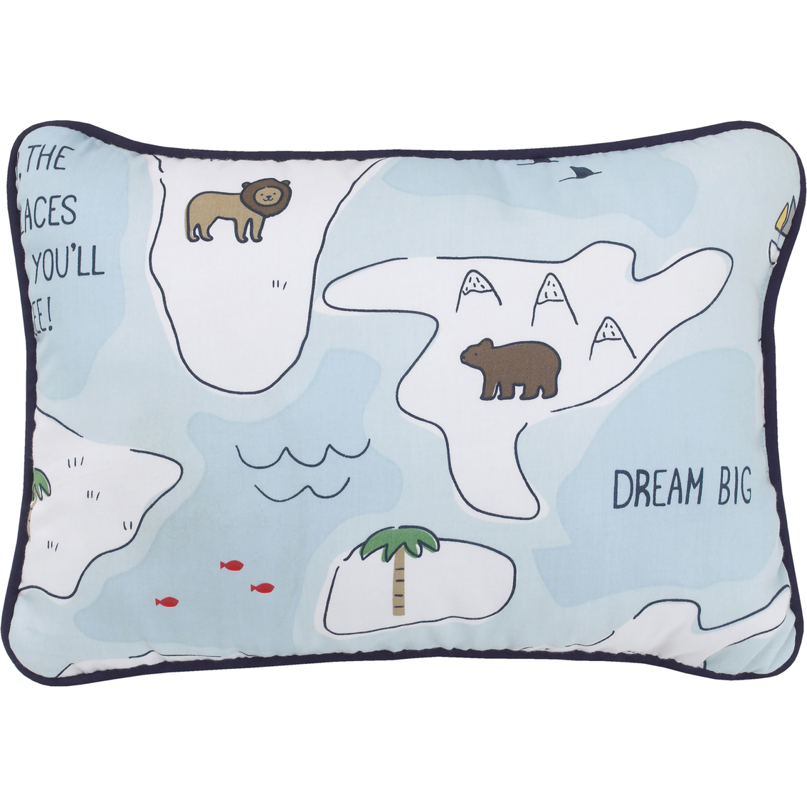 NoJo Dreamer Little Explorer World Map Nursery Crib Bed Set 8 pc. - Image 7 of 9