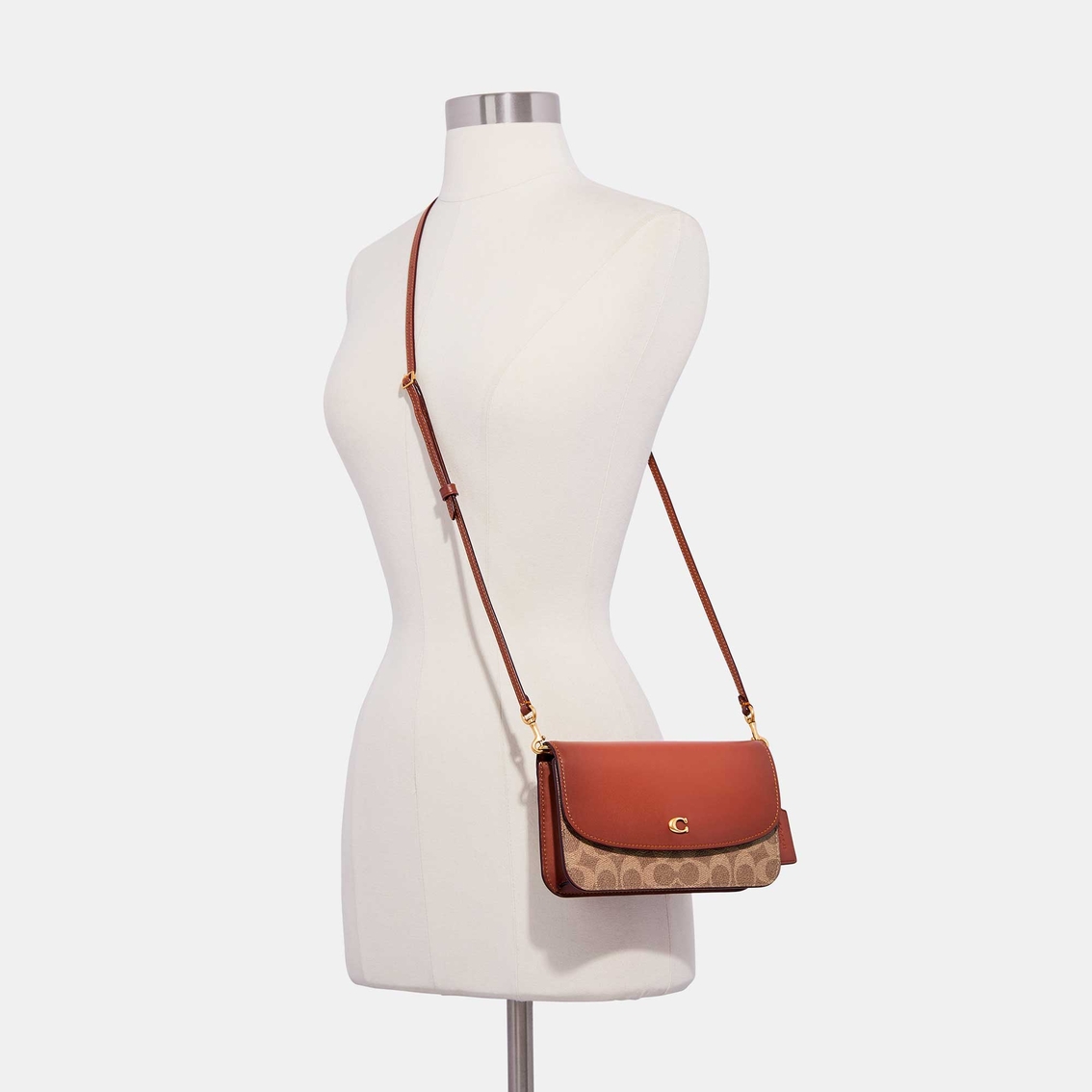 COACH Coated Canvas Signature Hayden Crossbody, Tan and Rust - Image 5 of 5